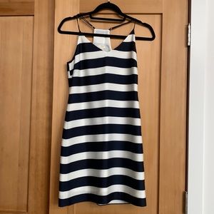 J.Crew navy and white striped slip dress